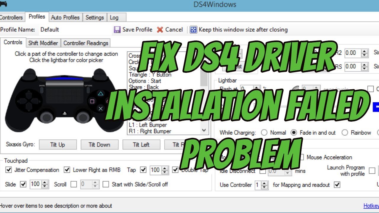 ds4windows driver install failed